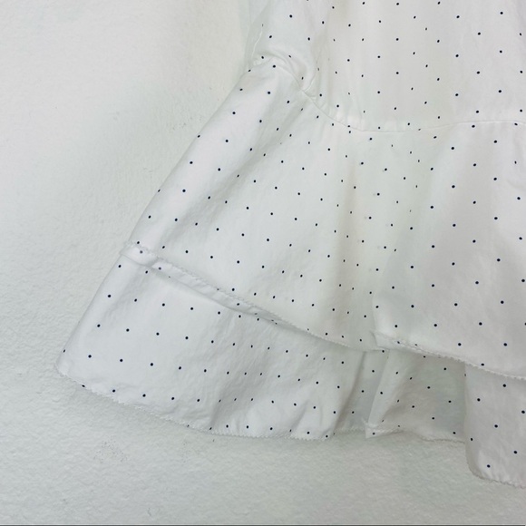 JOIE White Polka Dot Flutter Sleeve Ruffle Peplum Achava Top Small - Picture 6 of 16